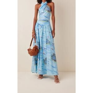 STAUD Kona Blue Island Printed Maxi Skirt Size 2 NWT